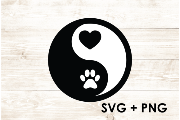 Dog Mom Heart Paw Ying Yang: Graphics for Crafts