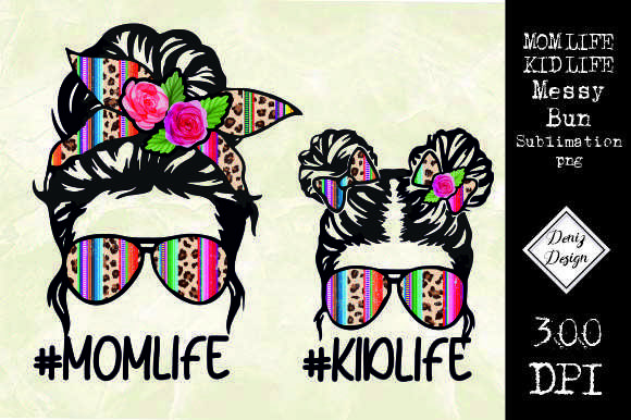 Mom Life Messy Bun Graphics for Crafts