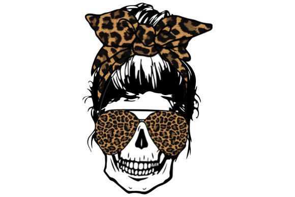 Skull Mom Leopard Graphics for Crafts & Blogs